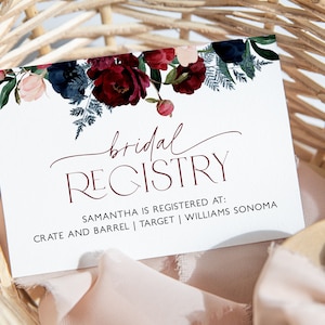 Bridal Shower Gift Registry Card, Gift Registry Card Insert, Bridal Shower Insert Cards, Bridal Shower Insert Card, Gift Registry Card, BS23
