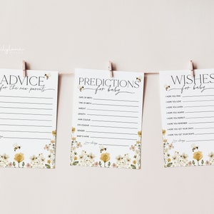 Baby Shower Advice, Bee Baby Shower Game, Baby Shower Predictions, Baby Shower Wishes, Advice Card, Mommy to Bee Baby Shower Game, BBS31