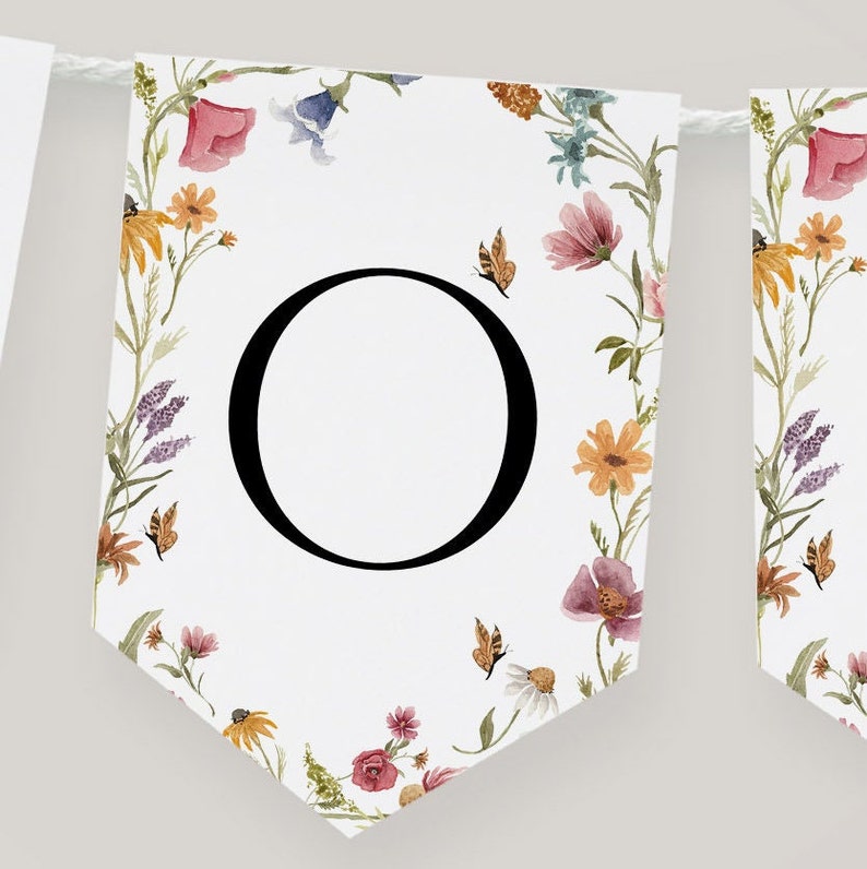 Wildflower High Chair Banner Printable 1st Birthday Banner - Etsy