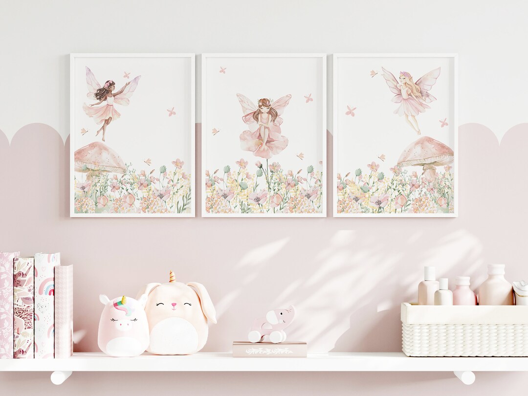 Fairy Wall Art, Garden Fairy Nursery Room Decor, Nursery Fairy Theme ...