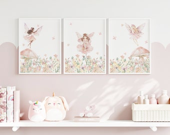 Fairy Wall Art, Garden Fairy Nursery Room Decor, Nursery Fairy Theme Decor, Girl Room Decor, Nursery Room Wall Art, Girl Fairy Room, FAI01