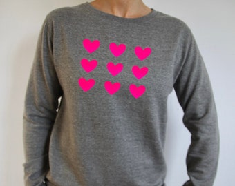 Pink Hearts Sweater - Etsy