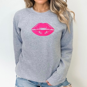Kiss Lips Sweatshirt Etsy UK