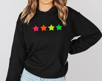 Neon Star Hoodie, Star Hoodie, Star Jumper, Star Sweatshirt, Beach Top, Graphic Hoodies, Gifts for Her, Girlfriend Gifts, Best Friend Gifts