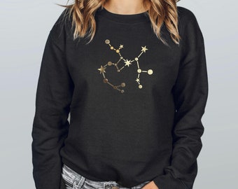 Star Sign Zodiac Sweatshirt, Astrology Horoscope Top, Constellation Jumper