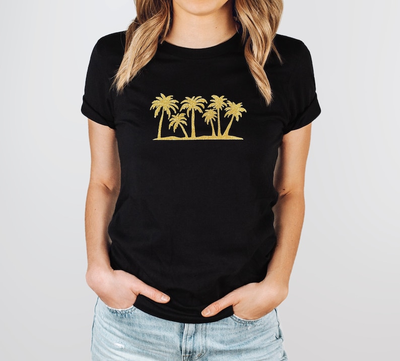Unique Palm Tree Floral Cropped Top Shirt