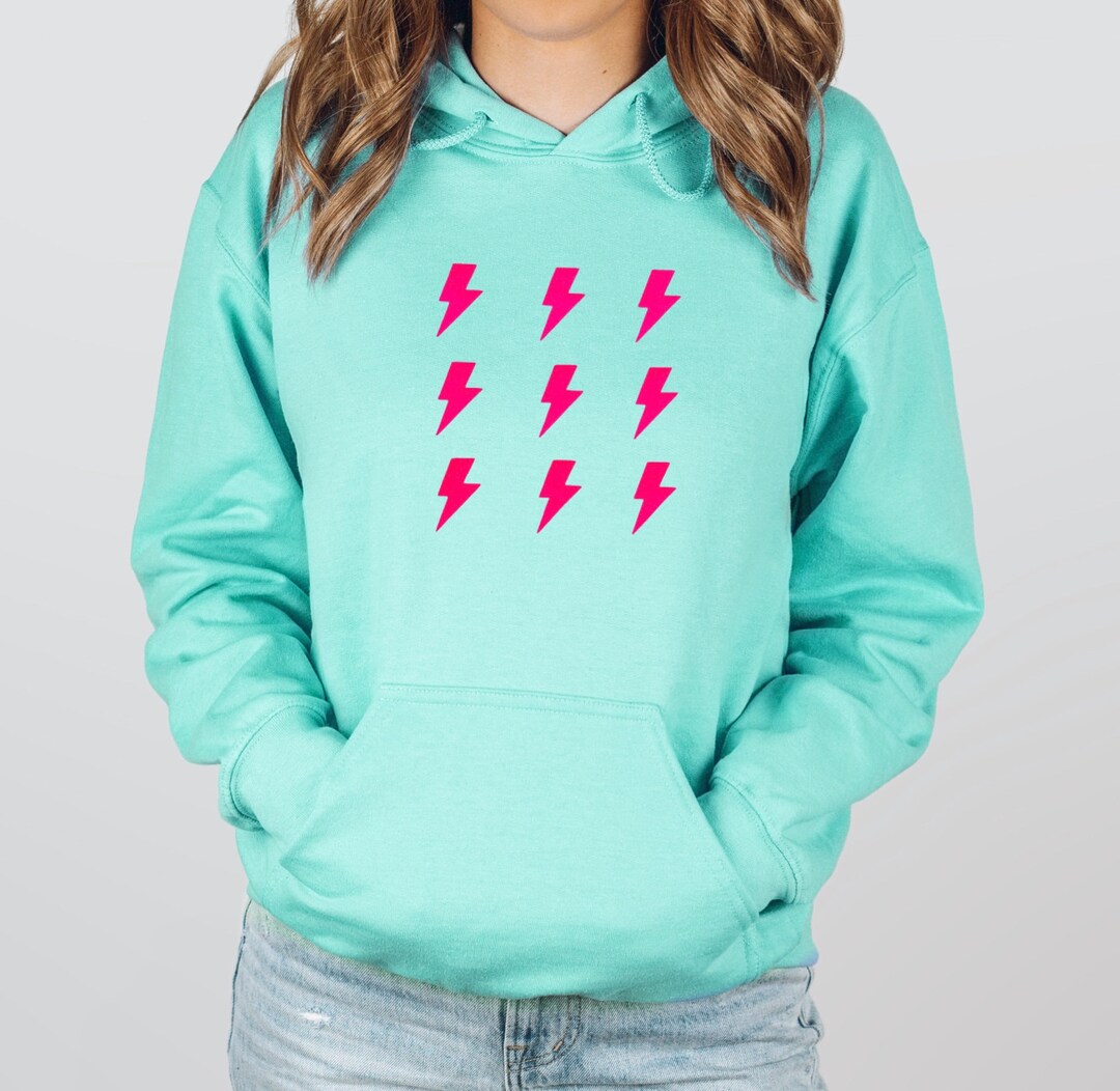 Lightning Bolt Hoodie, Flash Hoodie, Gold Lightning Bolt, Neon