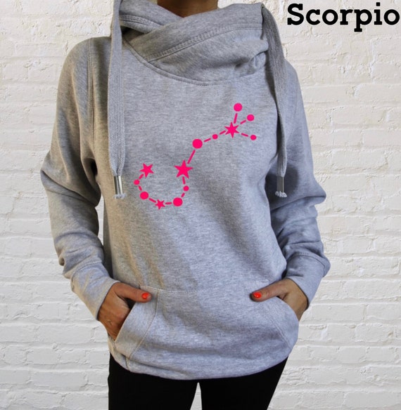 Star Sign Hoodie Zodiac Hoodie Cowl Neck Star Hoodie Astrology Gifts Horoscope Top Constellation Sweatshirt Birthday Gifts for Her Etsy Israel