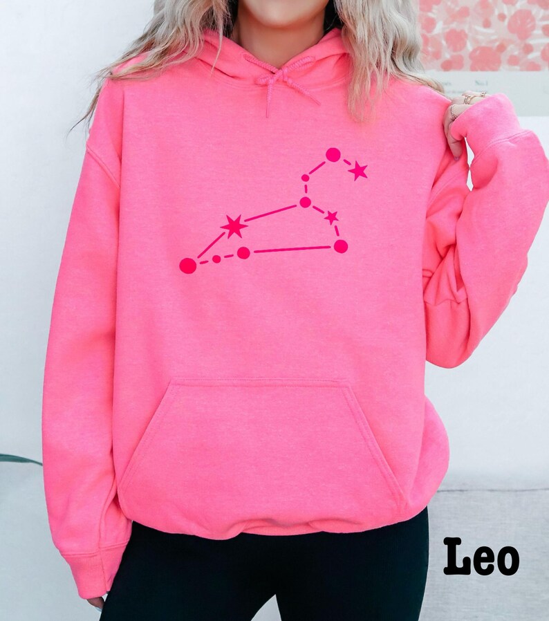 Zodiac Star Sign Hoodie, Horoscope Hooded Top, Astrology Gifts, Constellation Sweatshirt image 8