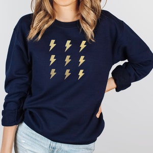 Blitz Bolt Sweatshirt, Blitz Sweatshirt, Thunder Bolt Pullover, Grafik Top, Damen Oberteile, Geburtstagsgeschenke für sie, Geschenk des besten Freundes