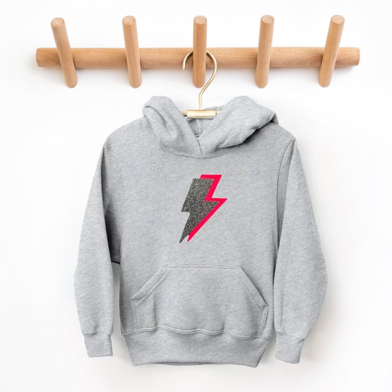 Girls Lightning Hoodie Glitter Lightning Hoodie Neon Thunder Bolt Top Kids Glitter Flash Sweatshirt Graphic Hoodies Kids Birthday Gifts Etsy