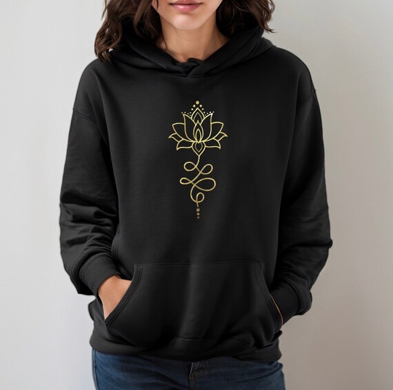 Yoga Hoodie Lotus Flower Hoodie Unalome Hoodie, Lotus Flower