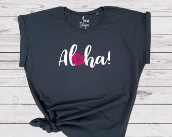 Aloha Shirt, Tropical Flower Tshirt, Hawaii T-Shirt, Summer Tops, Plumeria Shirts, Holiday Tshirt, Best Friend Gifts, Birthday Gift For Her
