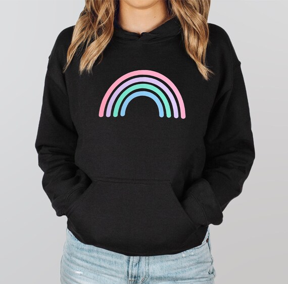 Buy Pastel Rainbow Rainbow Hoodie Ladies Sweatshirt Graphic