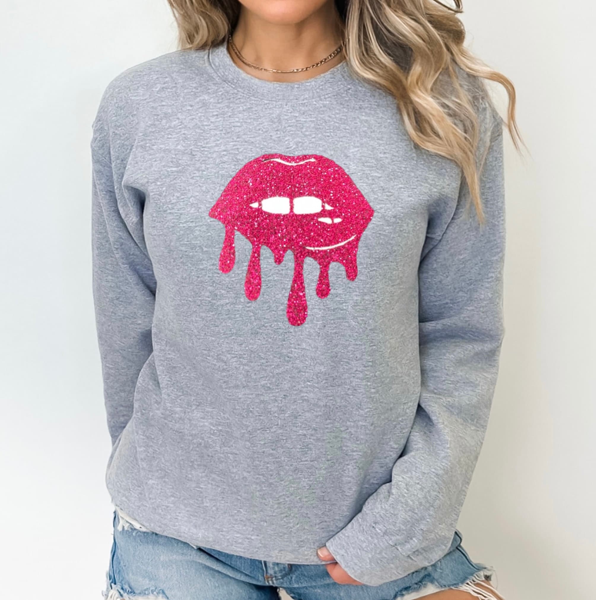 Red sequin lips jumper best sale