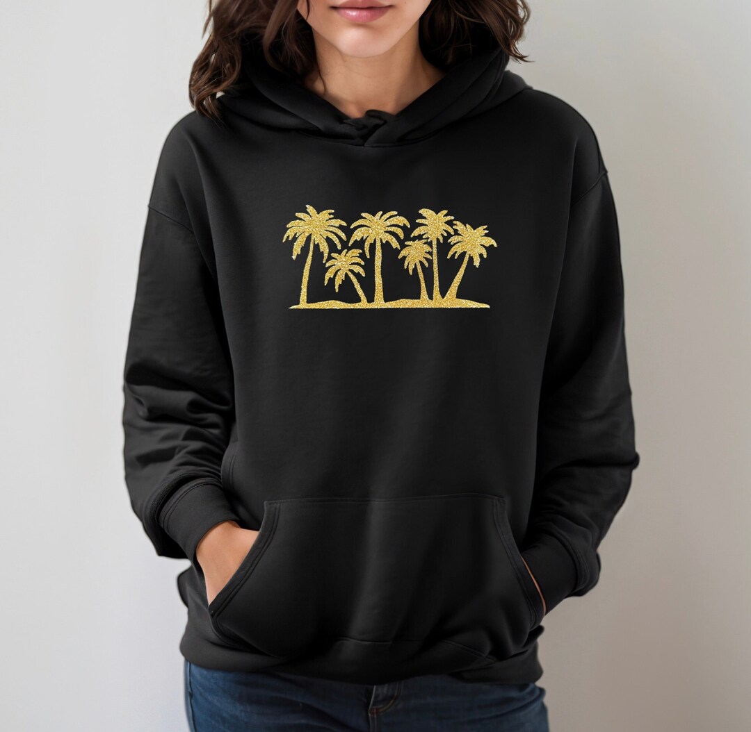 Green Palm Tree Hawaiin Print Women's Hoodie
