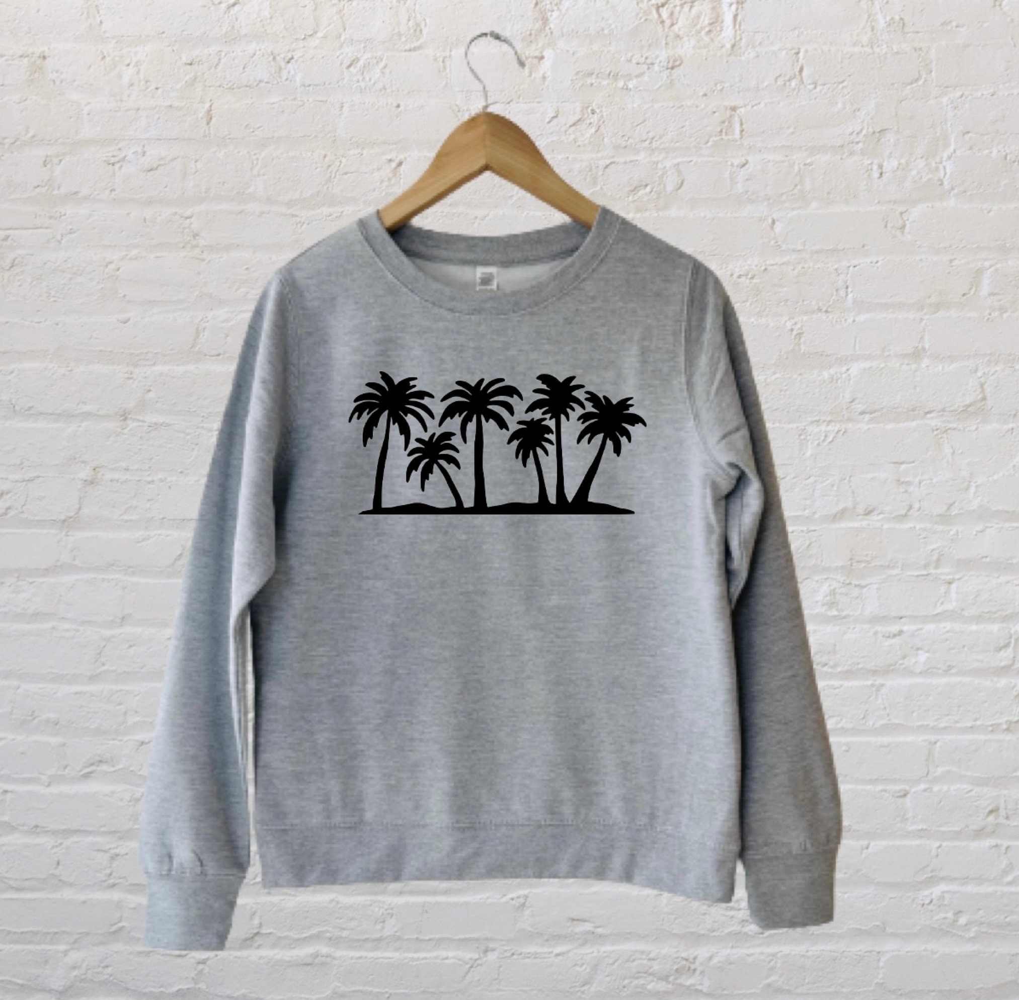 Palm Tree Sweatshirt, Tropical Sweatshirt, Neon Palm Trees