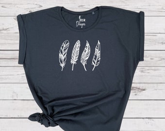 Feather Tshirt, Boho Top, Feather Shirt, Freedom T Shirt, Graphic Tee, Bohemian Tops, Boho Feather, Birthday Gift for Her, Best Friend Gifts