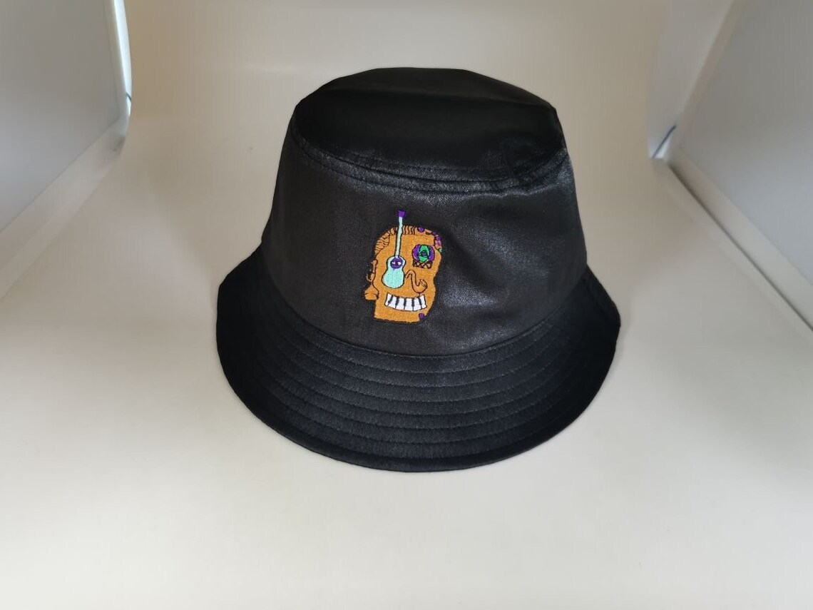 Funky Music Man head satin bucket hat Etsy