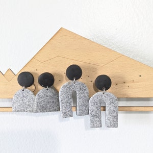 Black Speckled Stud Earrings