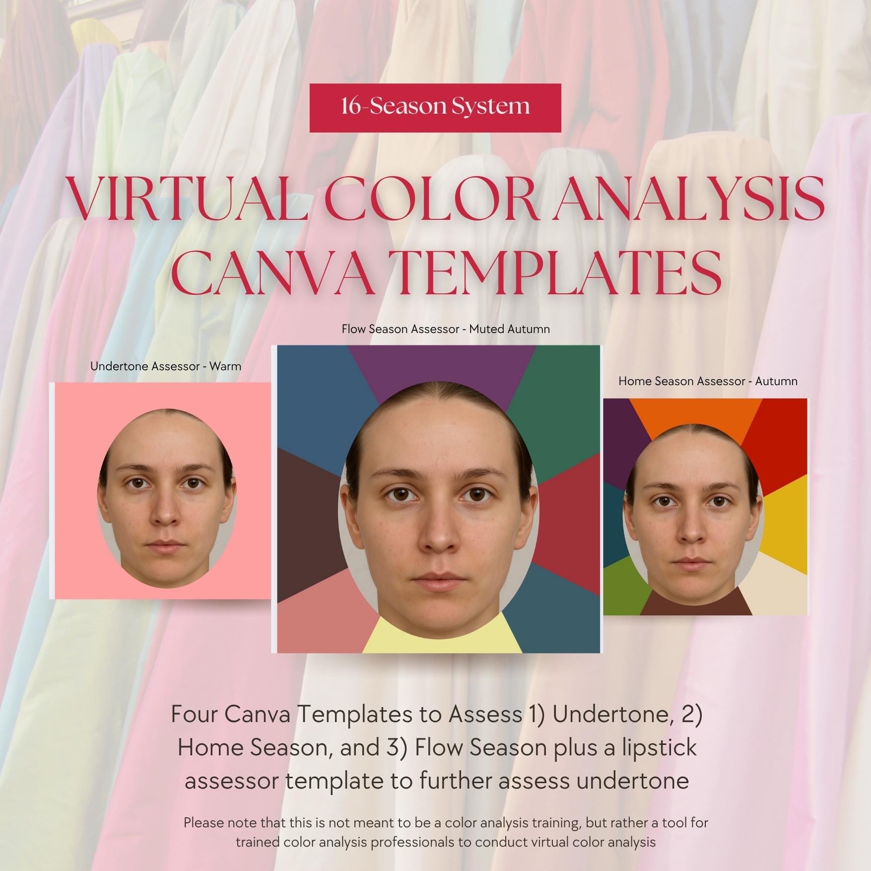 Color Toolkit 16‑season Virtual Color Analysis Toolkit | Canva Templates | Assess ...