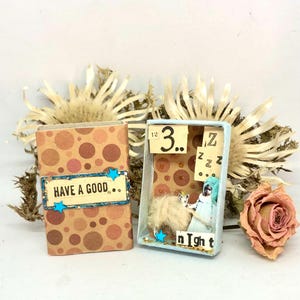 Miniature message poétique,boîte à merveille avec mouton en laine,diorama unique à poser ou suspendre cadeau pour naissance ou insomniaque