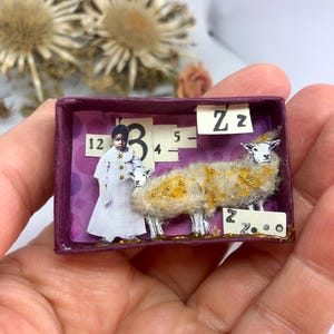 Miniature en papier 3d poétique,boite pour dormir en comptant les moutons,diorama à poser ou suspendre cadeau pour fillette pour insomniaque