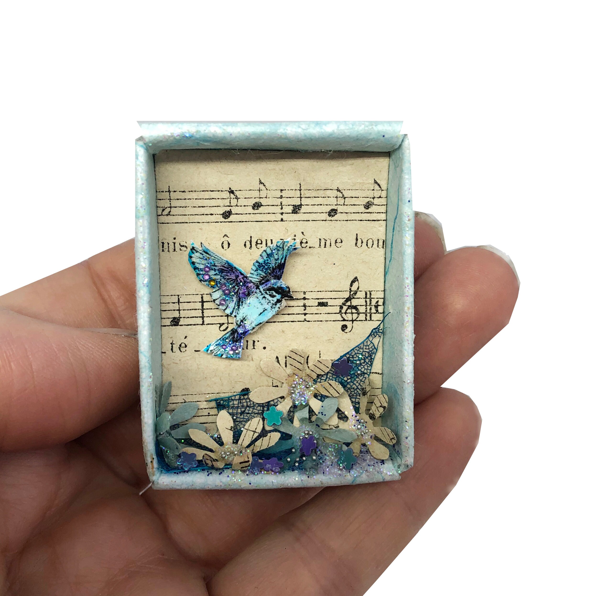 Diorama Miniature Oiseau Chanteur Opéra, Matchbox Bird Singer, Handmade Decorative Singer Opera, Min