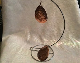 Hammered copper earrings