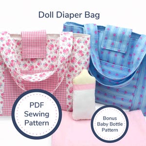 Baby Doll Diaper Bag Sewing Pattern: Includes Changing Mat & Bottle (PDF Download)