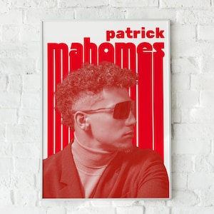 Patrick Mahomes affiche impression pour téléchargement numérique - impression affiche NFL - cadeaux Patrick Mahomes