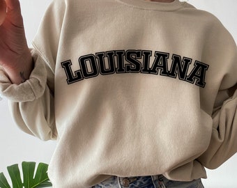 Louisiana Sweatshirt ,State Sweatshirt ,Louisiana Sweater,College Sweatshirt, Louisiana Shirt,New Orleans, Unisex Crewneck Sweatshirt