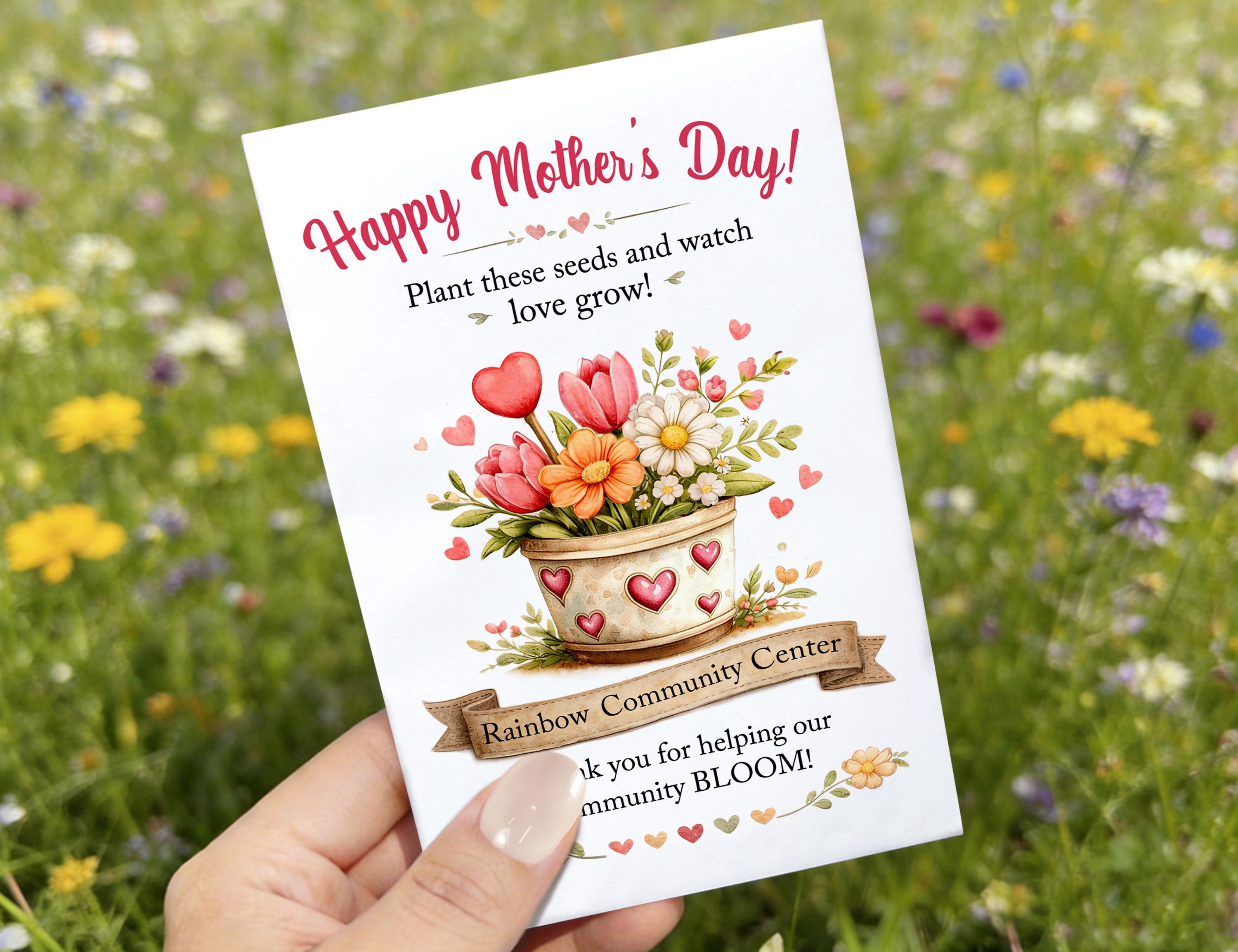 Personalized Mother's Day Seed Packet Favor, Custom Mom Gift, Church or ...
