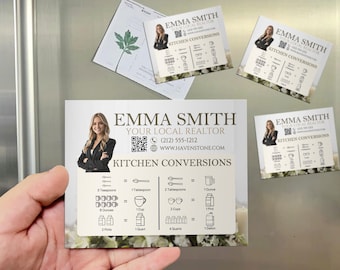 Custom Photo Realtor Kitchen Conversion Magnet, Personalized Fridge Magnet, Real Estate Farming Marketing Favor, Realtor Giveaway Cards