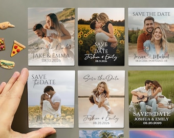 Save the Date Wedding Photo Magnet Personalized Wedding Favors Refrigerator Magnet Custom Engagement Keepsake Wedding Invite Alternative