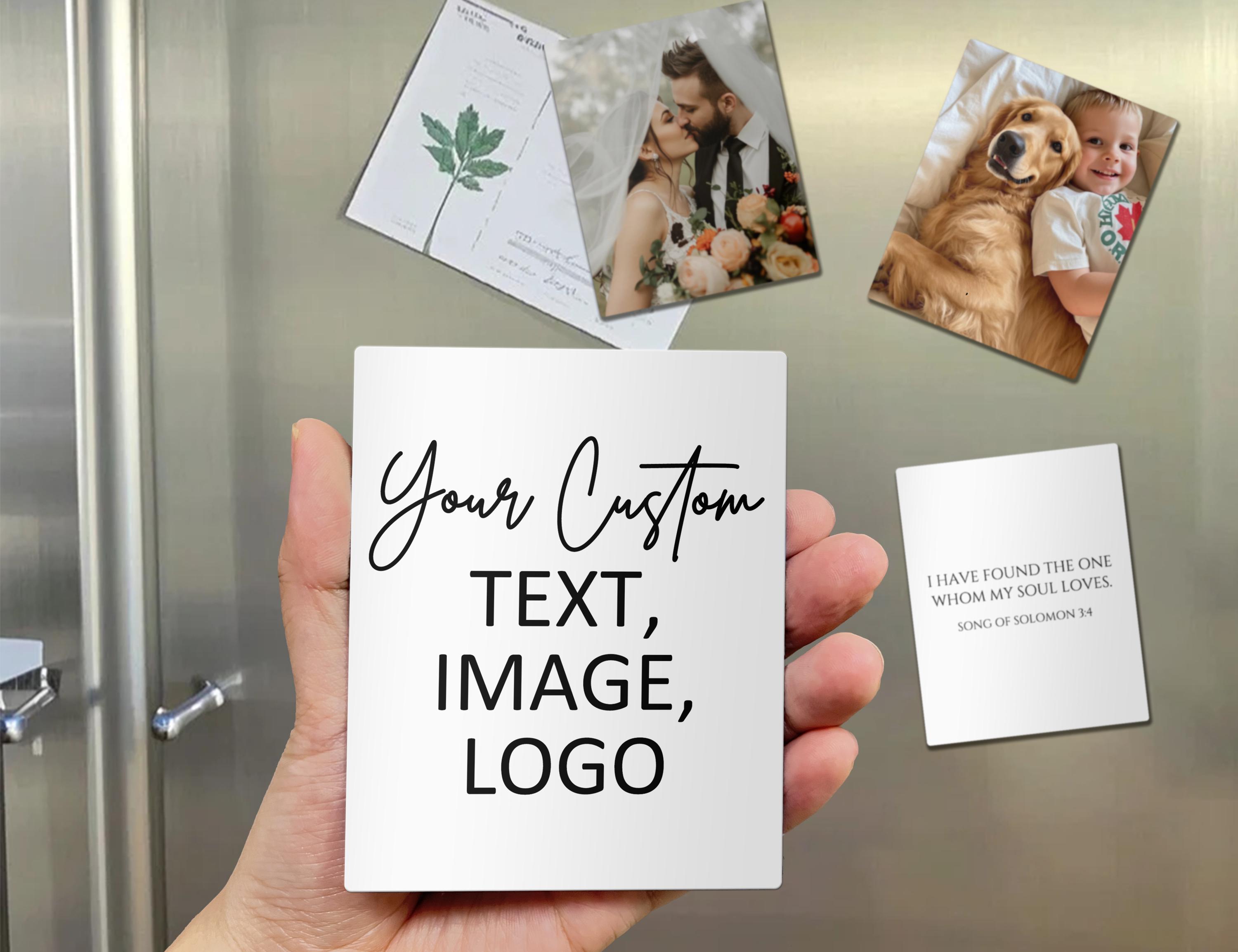 Custom Text Fridge Magnet, Personalized Magnet With Logo or Photo ...