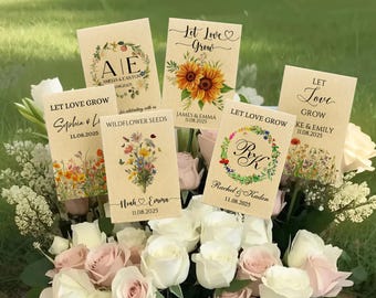 Wedding Seed Packet Favors/Wildflower Bridal Shower Seed Packets/ Let Love Grow/Personalized Wedding Favors for Guests/Flower Seed Envelopes