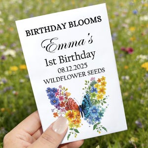 Birthday Bloom: Paquetes de semillas para cumpleaños, regalos personalizados para fiestas de 1.er, 30.º, 40.º y 50.º cumpleaños, regalos personalizados con semillas de flores silvestres. imagen 14