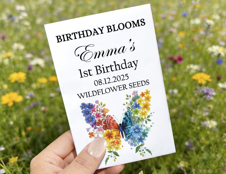 Birthday Bloom: Paquetes de semillas para cumpleaños, regalos personalizados para fiestas de 1.er, 30.º, 40.º y 50.º cumpleaños, regalos personalizados con semillas de flores silvestres. imagen 14