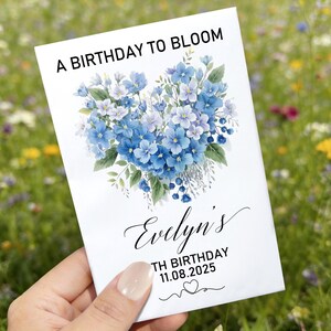 Birthday Bloom: Paquetes de semillas para cumpleaños, regalos personalizados para fiestas de 1.er, 30.º, 40.º y 50.º cumpleaños, regalos personalizados con semillas de flores silvestres. imagen 10
