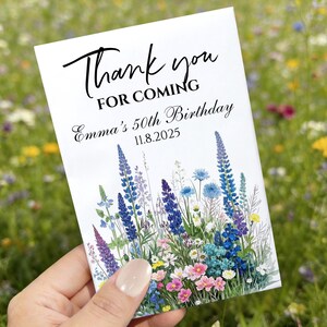 Birthday Bloom: Paquetes de semillas para cumpleaños, regalos personalizados para fiestas de 1.er, 30.º, 40.º y 50.º cumpleaños, regalos personalizados con semillas de flores silvestres. imagen 8