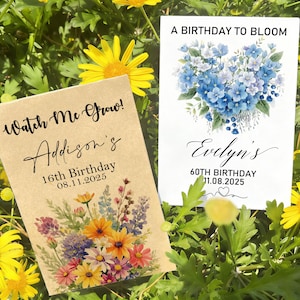 Birthday Bloom: Paquetes de semillas para cumpleaños, regalos personalizados para fiestas de 1.er, 30.º, 40.º y 50.º cumpleaños, regalos personalizados con semillas de flores silvestres. imagen 15