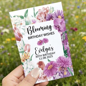 Birthday Bloom: Paquetes de semillas para cumpleaños, regalos personalizados para fiestas de 1.er, 30.º, 40.º y 50.º cumpleaños, regalos personalizados con semillas de flores silvestres. imagen 11