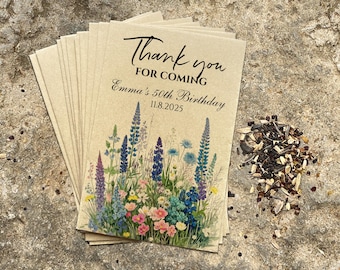 Birthday Bloom – Birthday Seed Packets, Custom Party Favors for 1st Birthday, 30th, 40th,50th Birthday, Personalized Wildflower Seed Favors