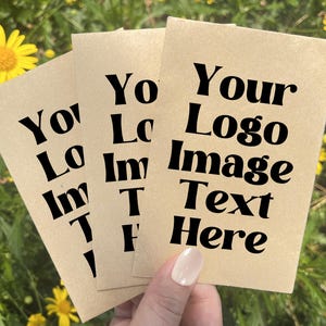 Custom Business Logo Seed Packets, Bulk Business Favors, Wedding Logo Seed Packets Favor, Logo or Image Branded Marketing Gift Seed Envelope