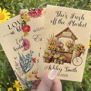 She’s Fresh off the Market Seed Packets for Bridal Shower/Love in Bloom Bridal Shower Favors/Wedding Favors/Floral Bachelorette Party Favors