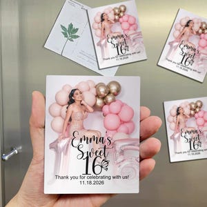 Personalized Sweet 16 Magnet Favor with Photo, Custom Birthday Party Favors, Quinceañera Guest Favors, Mis Quince Años, Save the Date Magnet