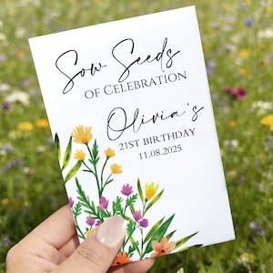 Birthday Bloom: Paquetes de semillas para cumpleaños, regalos personalizados para fiestas de 1.er, 30.º, 40.º y 50.º cumpleaños, regalos personalizados con semillas de flores silvestres. imagen 12