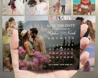 Personalized Save the Date Calendar Magnets with Photo, Bulk Wedding Invitation Favors, Custom Magnetic Wedding Announcements