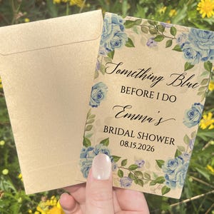 Something Blue Before I Do Bridal Shower Seed Packets, Love in Bloom Bridal Shower Favors, Blue Floral Party Favors, Brunch Gift for Women